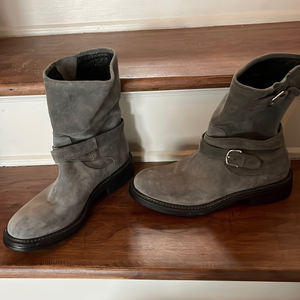 M Gemi gray Suede Moto boot